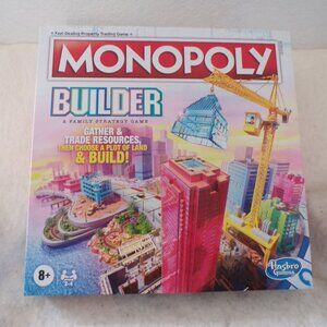 Monopoly Builder Board Game Kids Family Strategy Game Hasbro Stack Sealed New